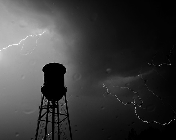 Water Tower and Lightning