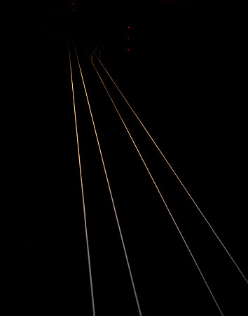 Sunset light on train tracks in Greenville, SC